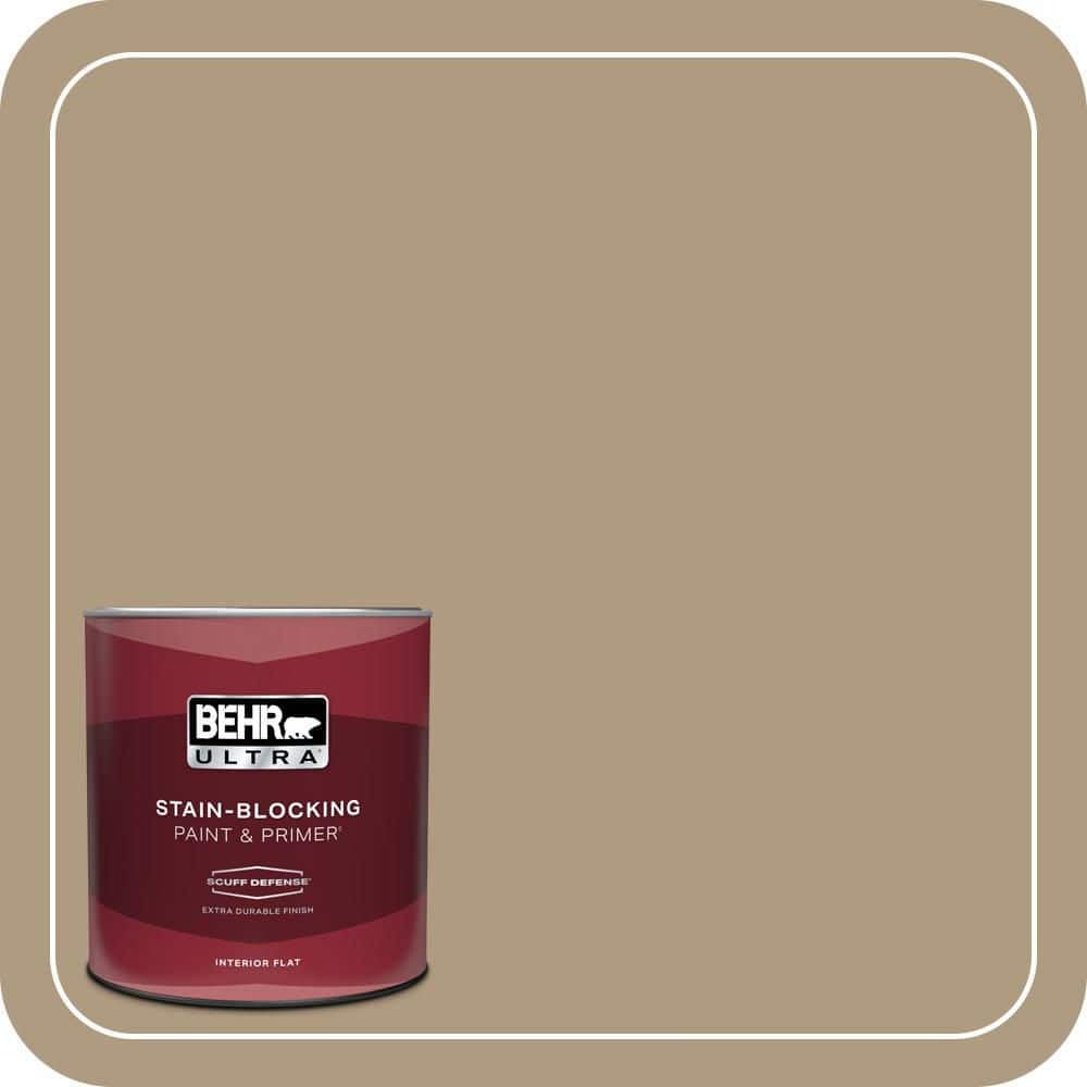 BEHR ULTRA 1 qt. #MQ2-24 Golden Olive Extra Durable Flat Interior Paint & Primer (1)