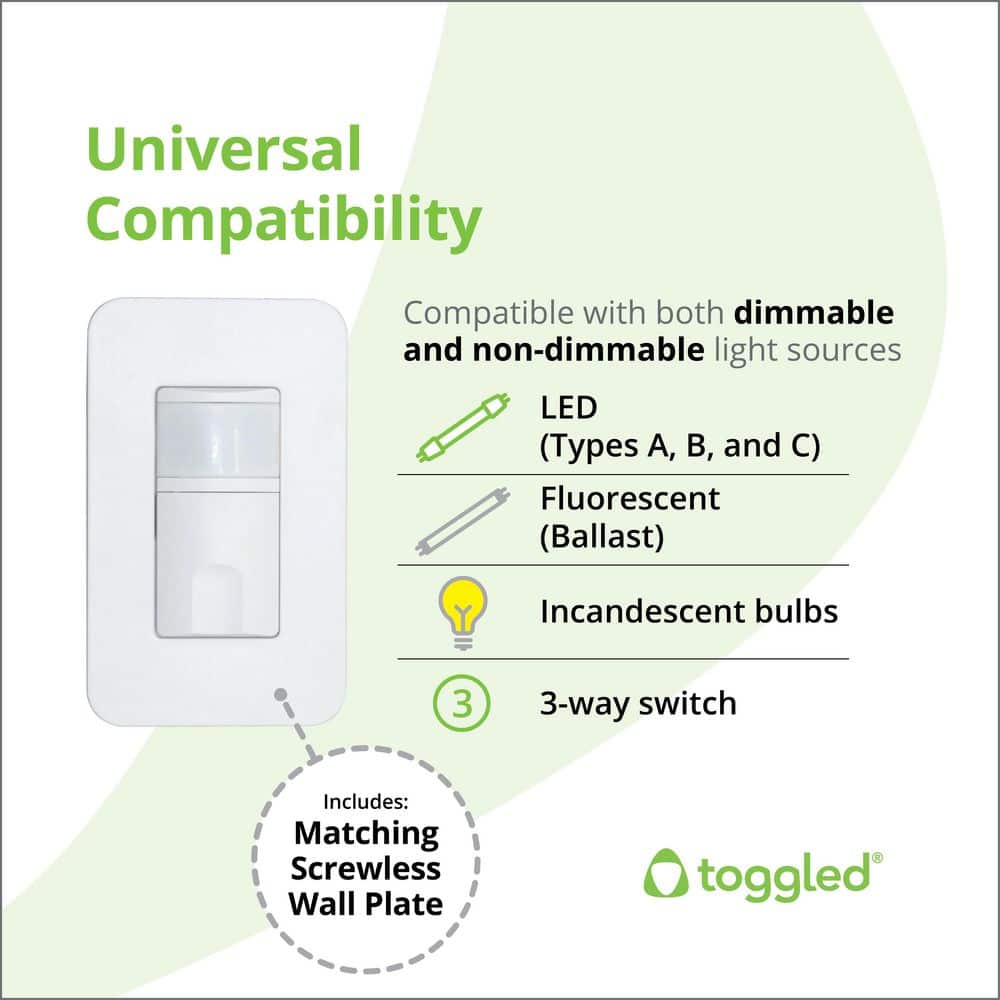 toggled 5A Single Gang PIR Motion Sensor Switch White 1-Pack BRI-VOS201 (2)