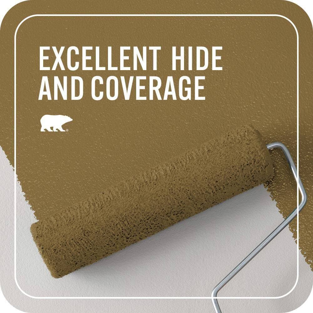 BEHR PREMIUM PLUS 1 qt. #S310-7A Vintage Brass Flat EcoMix Plant-Based Interior Paint & Primer (2)