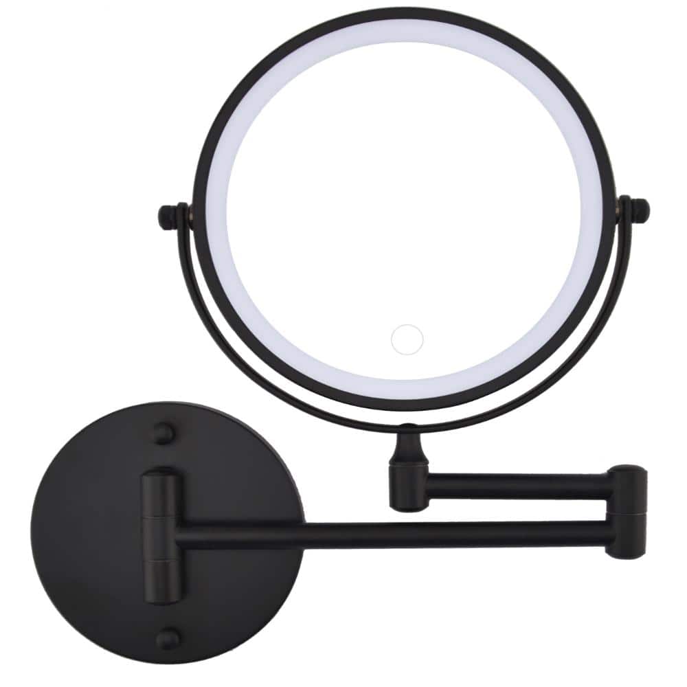 Unbranded 8 in. Wall Mounted Makeup Mirror, Double-Sided 1X/10X Magnification, 360° Swivel Extendable Arm, Bathroom Vanity Mirror (1)