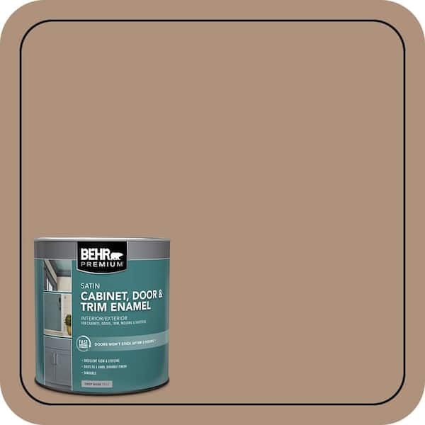 BEHR PREMIUM 1 qt. #PPU4-04 Soft Chamois Satin Enamel Interior/Exterior Cabinet, Door & Trim Paint (2)