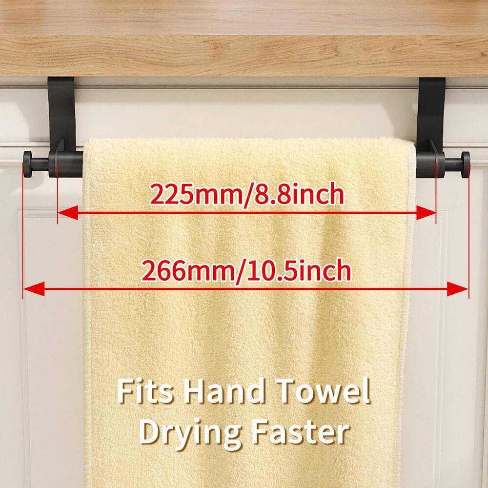 Wudkey 2-Pack Stainless Steel Wall Mounted Over Cabinet Towel Bar Dish Towel Holder with Hooks (3)