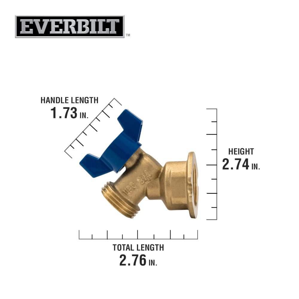 Everbilt 3/4 in. Brass FPT x MHT Flanged Quarter-Turn Sillcock (3)