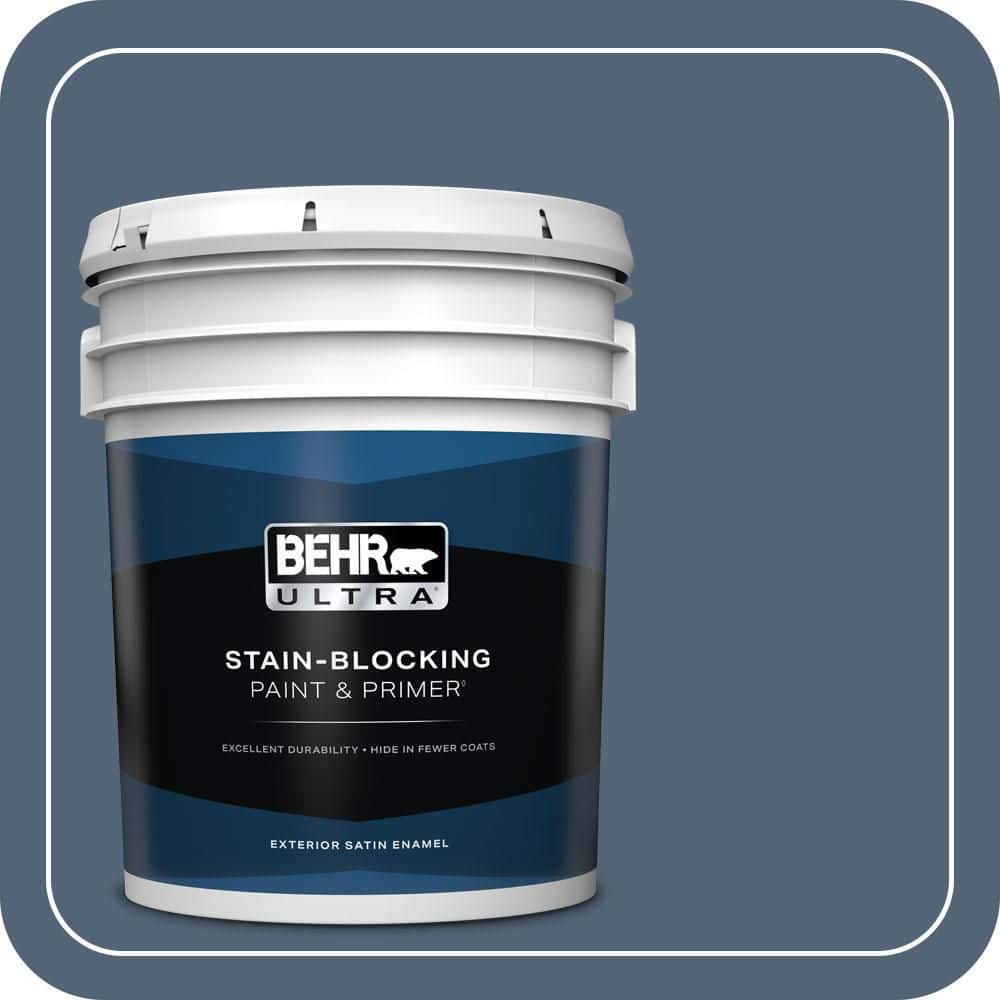 BEHR ULTRA 5 gal. #570F-6 Mood Indigo Satin Enamel Exterior Paint & Primer