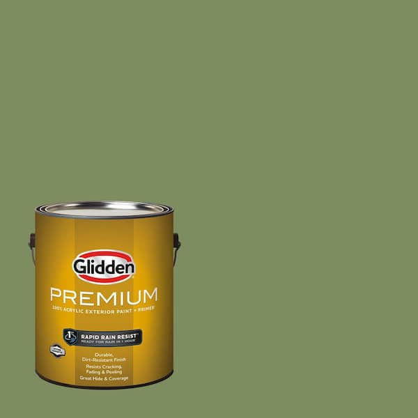 Glidden Premium 1 gal. Moss Point Green PPG1121-6 Satin Exterior Latex Paint (2)