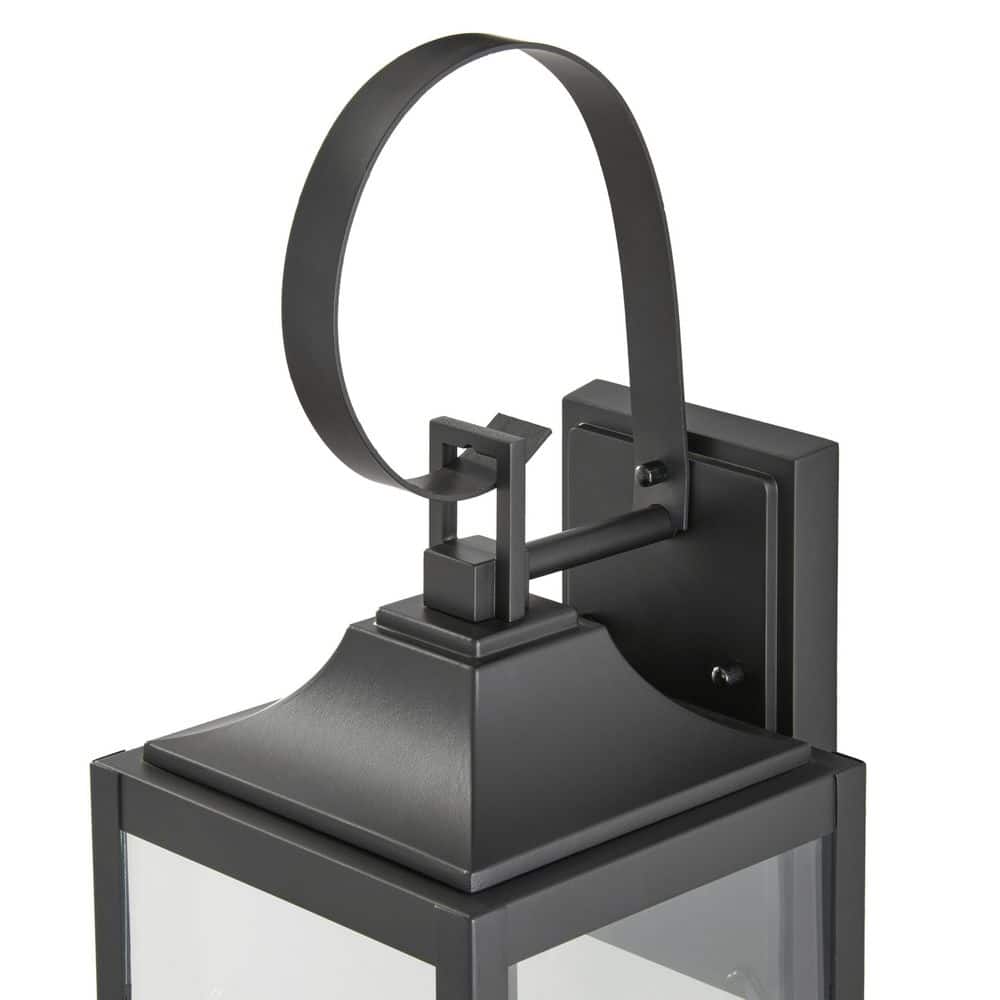 Home Decorators Collection Havenridge 23.2 in. 3-Light Espresso Bronze Hardwired Outdoor Wall Light Lantern Sconce with Clear Glass (1-Pack) (4)