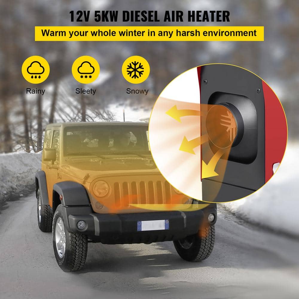 VEVOR 17000 BTU 5000-Watt Diesel Air Heater All in One Diesel Heater with Remote Control and LCD Switch, 12-Volt (2)