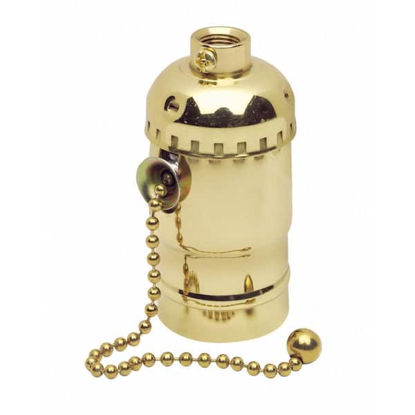 Leviton Pull-Chain Socket Lamp Holder 19980-PG