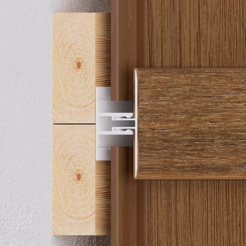 NewTechWood Alusions 1 in. x 2.19 in. x 8 ft. Peruvian Teak Composite Aluminum H Trim Kit for .5 in. Board (3)