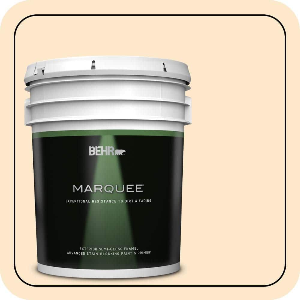 BEHR MARQUEE 5 gal. #YL-W02 Spanish Lace Semi-Gloss Enamel Exterior Paint & Primer