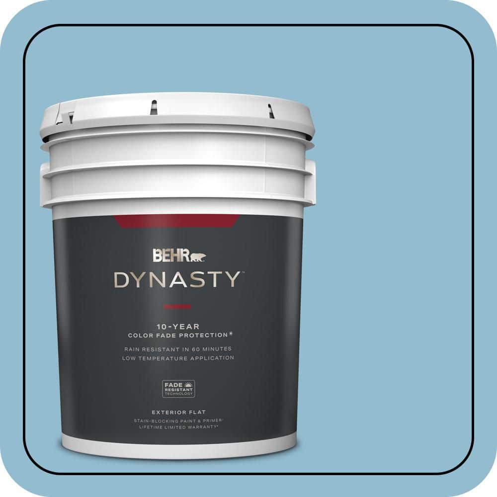 BEHR DYNASTY 5 gal. #S490-3 Reef Blue Flat Exterior Stain-Blocking Paint & Primer