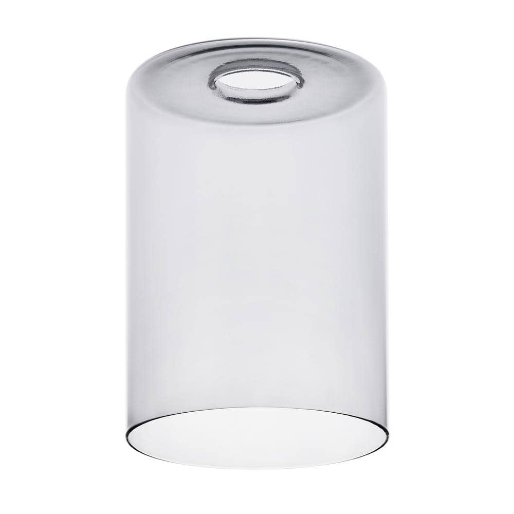 PRIVATE BRAND UNBRANDED 7.7 in. Smokey Gray Glass  Cylinder Shaped Replacement Pendant Shade with 2.25 in. Lip Fitter (2)