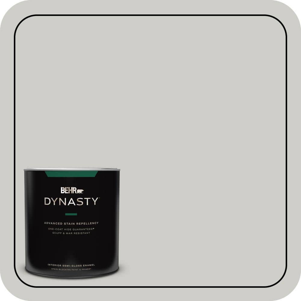BEHR DYNASTY 1 qt. #QE-49 Mexican Silver Semi-Gloss Enamel Interior Stain-Blocking Paint & Primer
