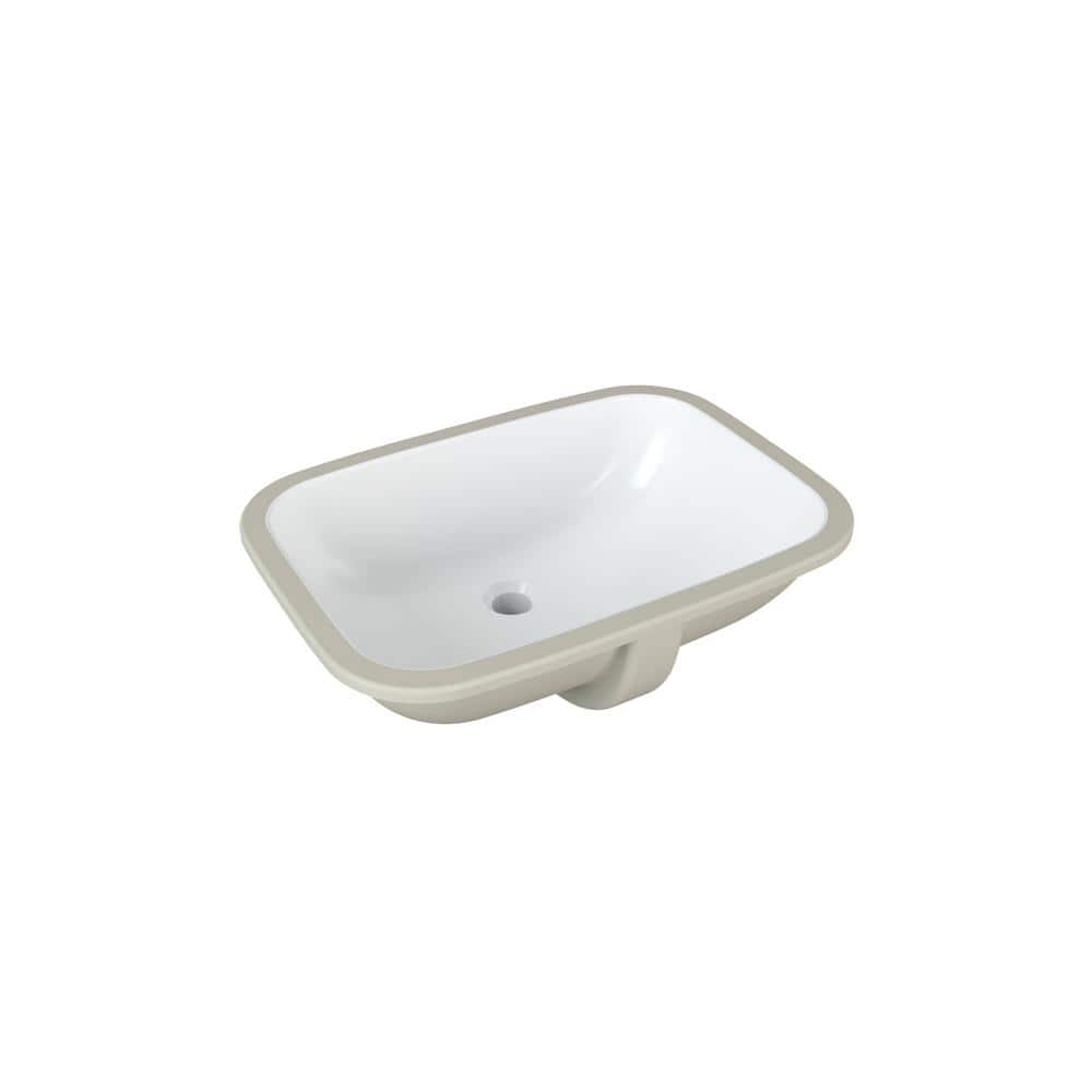Glacier Bay 22 in. Ceramic Undermount Bathroom Sink with Overflow Drain (2)