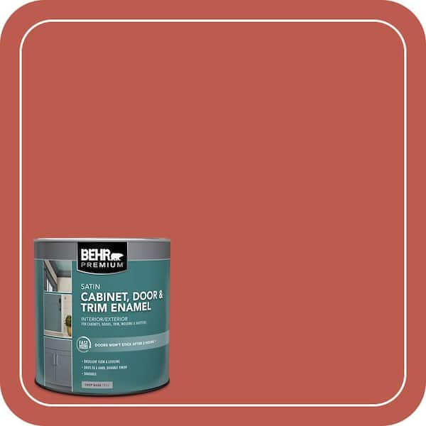 BEHR PREMIUM 1 qt. #M170-7 Tandoori Satin Enamel Interior/Exterior Cabinet, Door & Trim Paint (2)