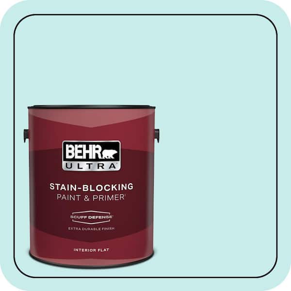 BEHR ULTRA 1 gal. #P460-1 Morning Sky Extra Durable Flat Interior Paint & Primer (2)