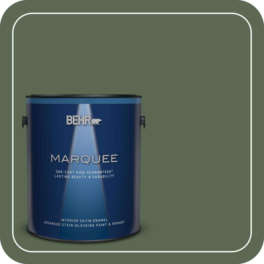 BEHR MARQUEE 1 gal. #S390-7 Trailing Vine One-Coat Hide Satin Enamel Interior Paint & Primer