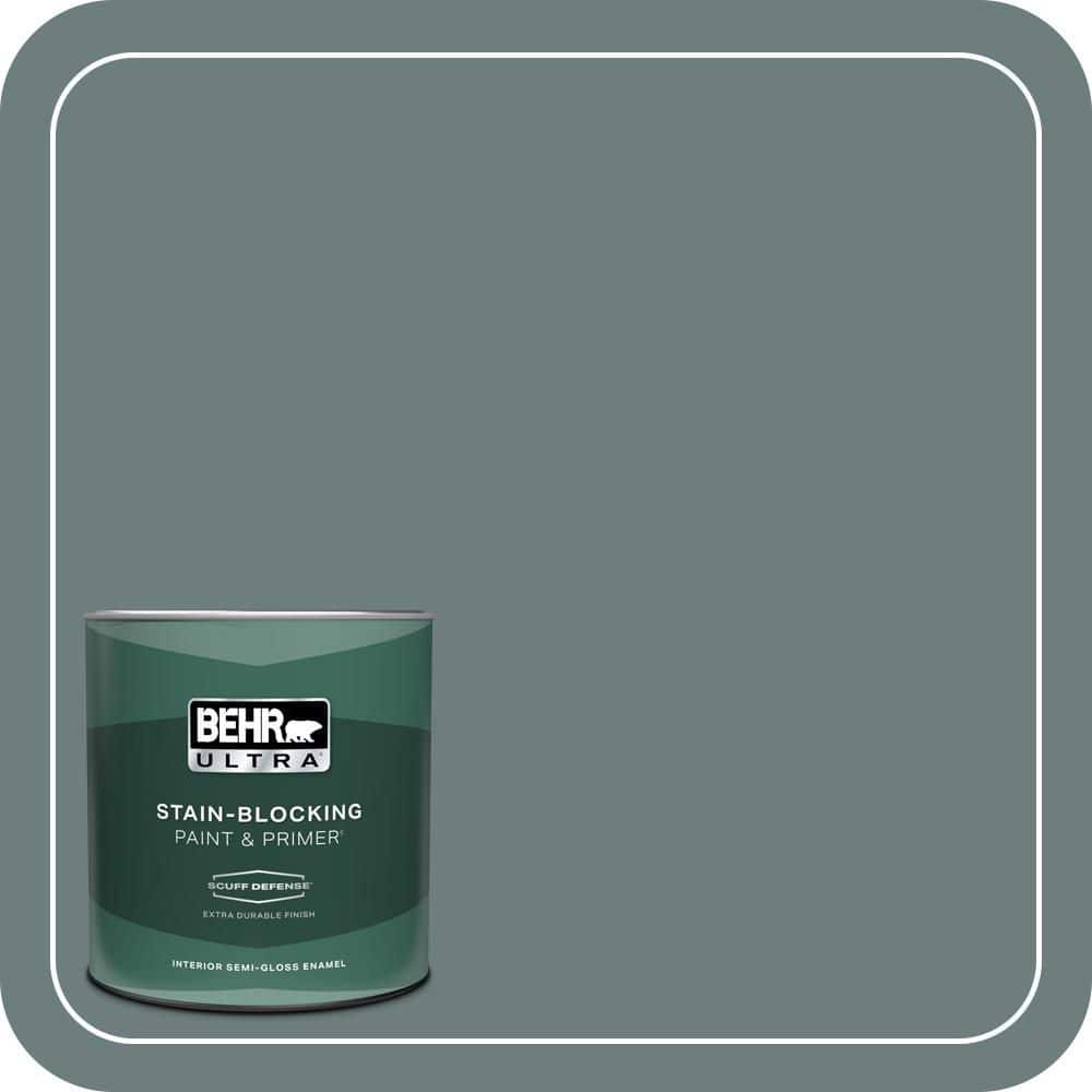 BEHR ULTRA 1 qt. #N440-5 Coney Island Extra Durable Semi-Gloss Enamel Interior Paint & Primer