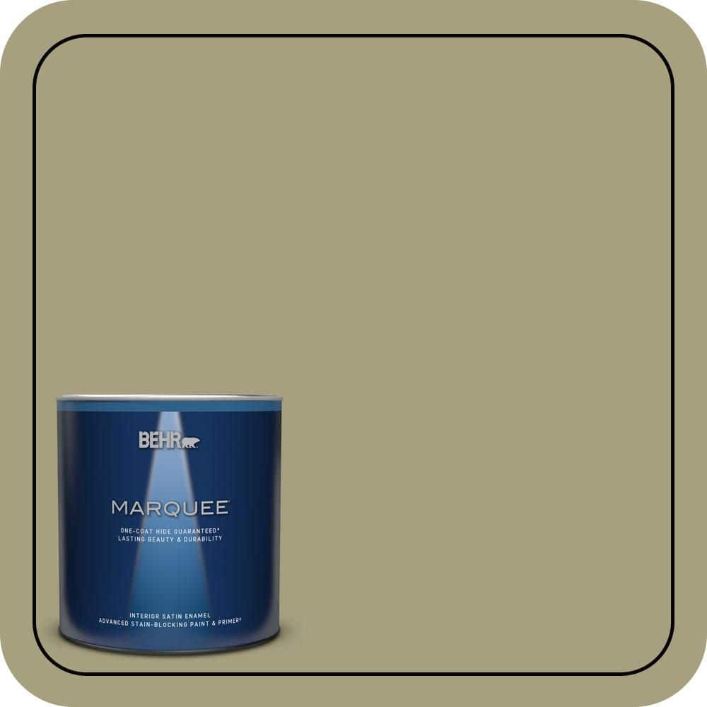 BEHR MARQUEE 1 qt. #S350-4A Dried Rosemary Satin Enamel Interior Paint and Primer