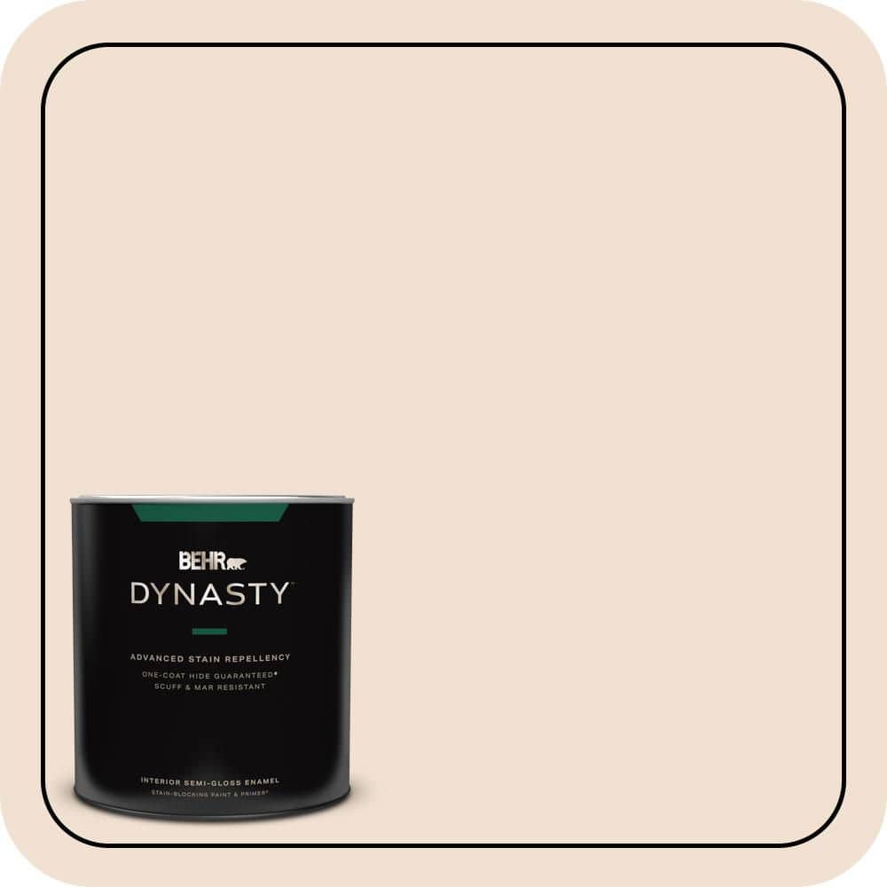 BEHR DYNASTY 1 qt. #W-F-110 Chamois Cloth Semi-Gloss Enamel Interior Stain-Blocking Paint & Primer