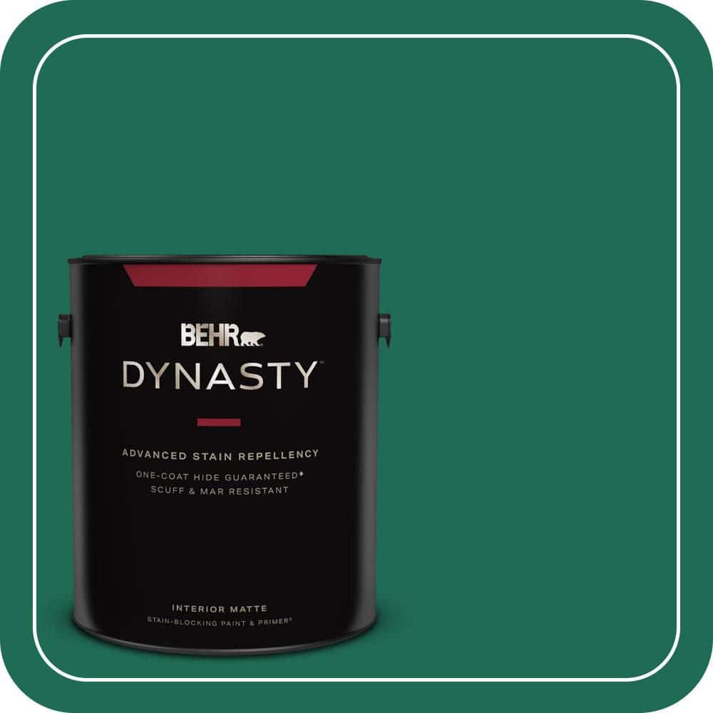 BEHR DYNASTY 1 gal. #P430-7 Sparkling Emerald Matte Interior Stain-Blocking Paint & Primer