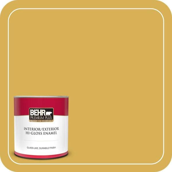 BEHR PREMIUM PLUS #370D-6 Golden Cricket Enamel Low Odor & Primer (2)