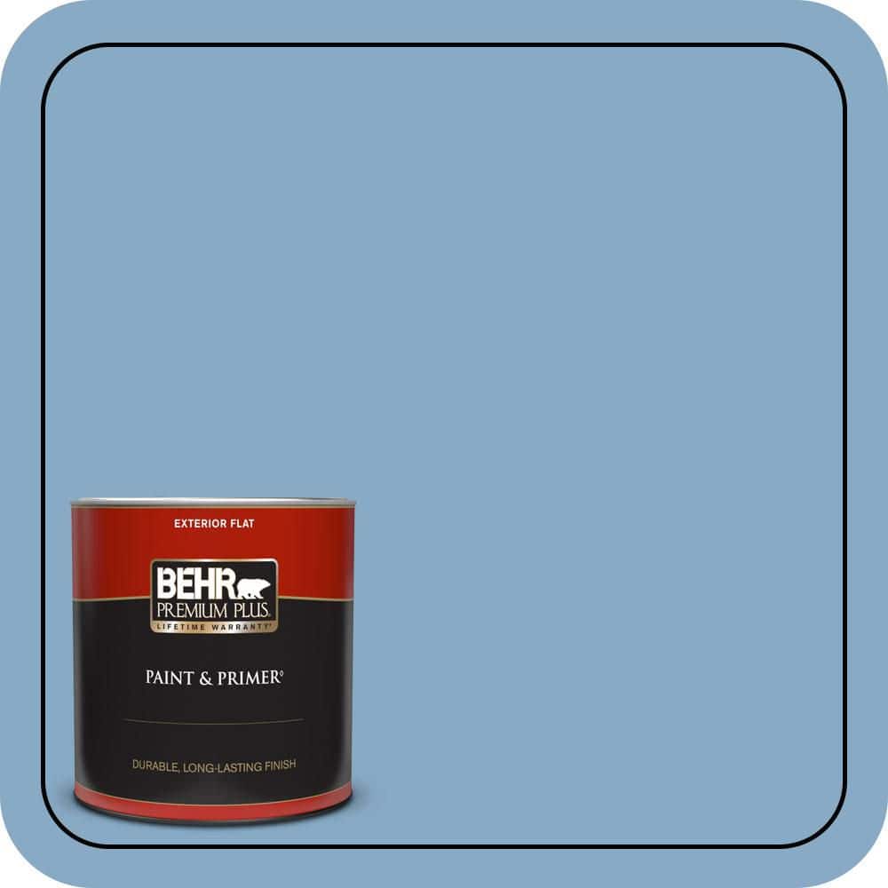 BEHR PREMIUM PLUS 1 qt. #570D-4 Colorado Springs Flat Exterior Paint & Primer (1)