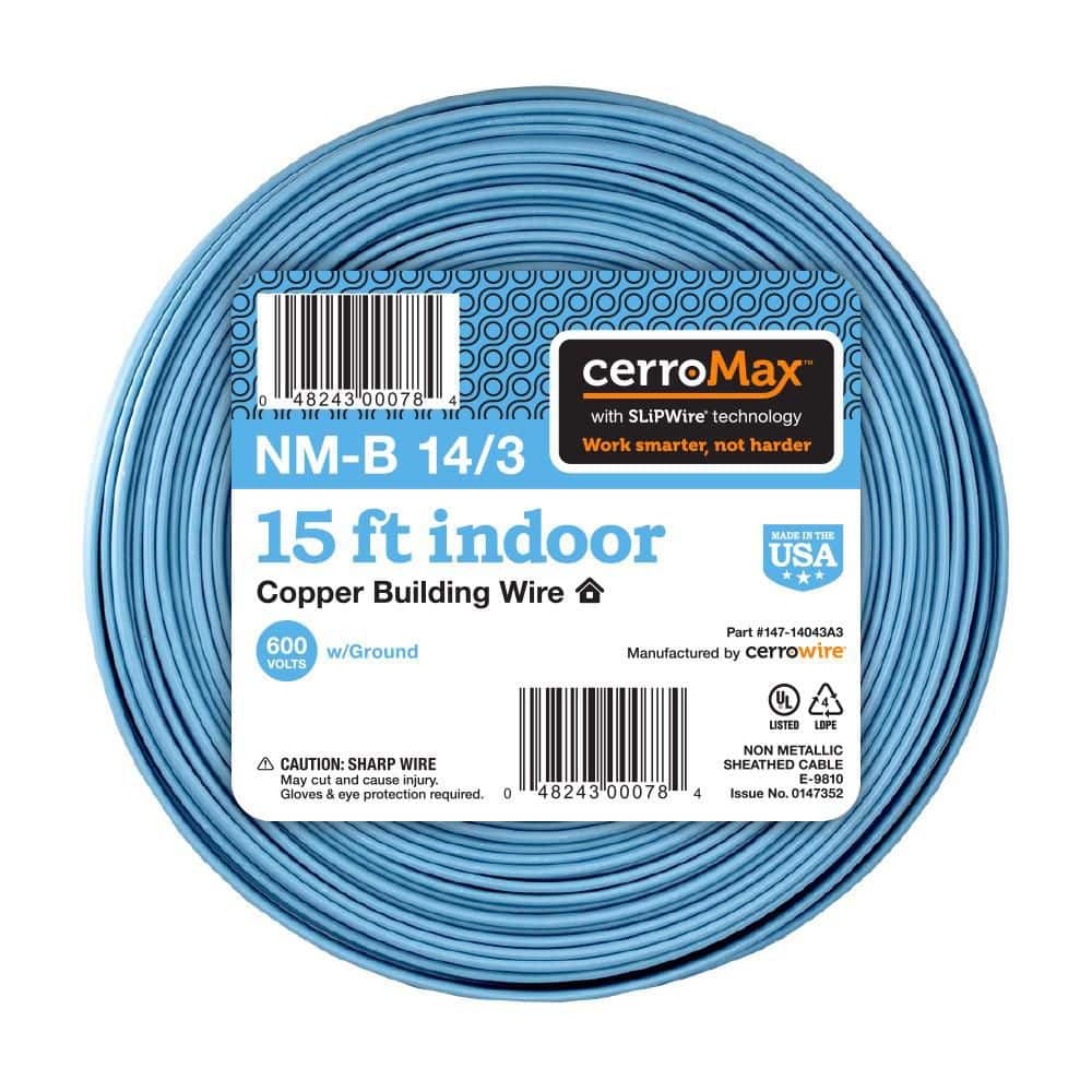 Cerrowire 14/3 Solid CerroMax SLiPWire Copper NM-B Wire