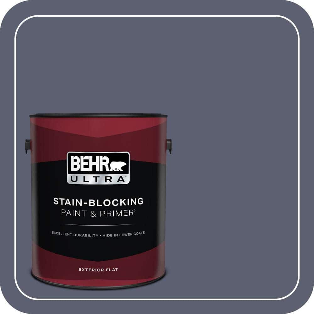 BEHR ULTRA 1 gal. #S550-6 Mysterious Night Flat Exterior Paint & Primer