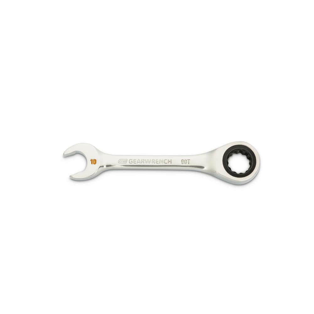 GEARWRENCH 10 mm 90-Tooth 12 Point Stubby Ratcheting Combination Wrench