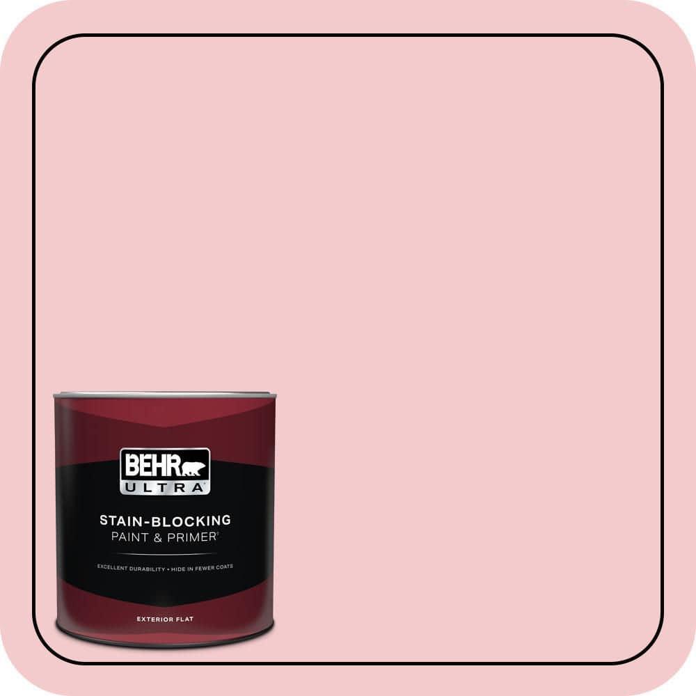 BEHR ULTRA 1 qt. #P160-1 Angel Kiss Flat Exterior Paint & Primer