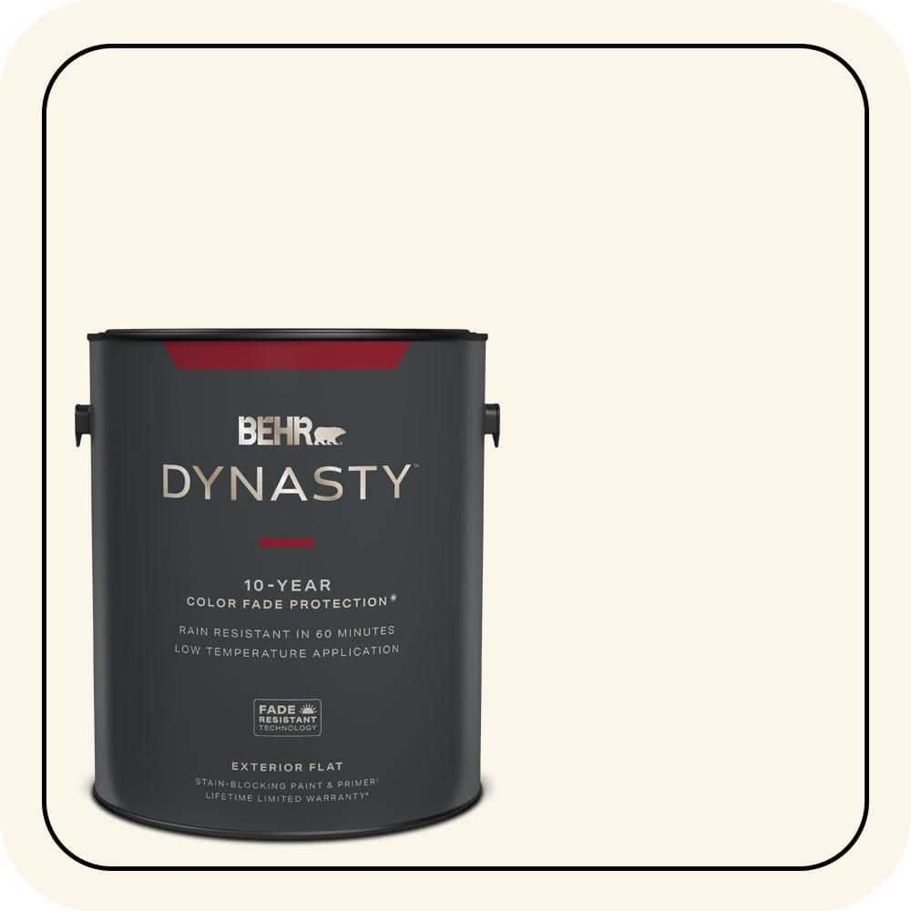 BEHR DYNASTY 1 gal. #PWN-30 Clear Moon Flat Exterior Stain-Blocking Paint & Primer