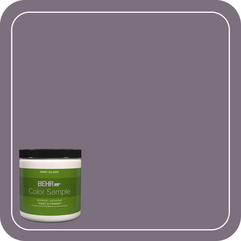 BEHR PREMIUM PLUS 8 oz. #PPU17-17 Plum Shadow Semi-Gloss Interior/Exterior Paint & Primer Color Sample