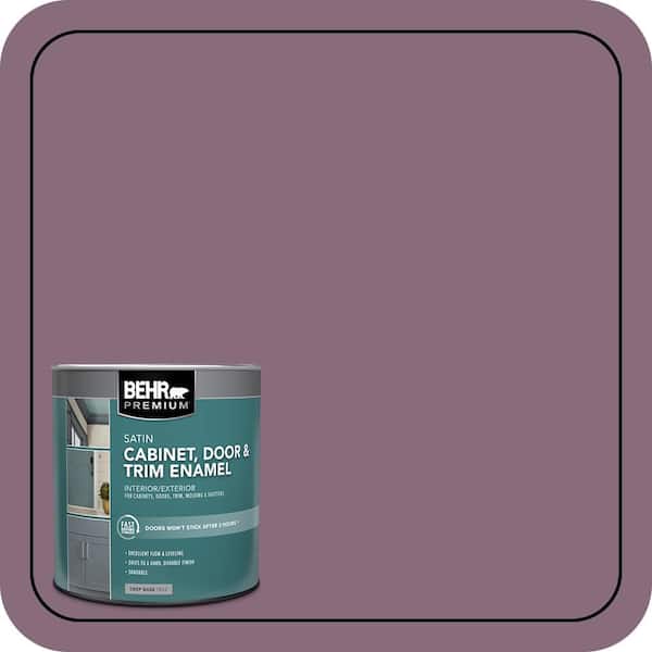 BEHR PREMIUM 1 qt. #S110-6 Plum Royale Satin Enamel Interior/Exterior Cabinet, Door & Trim Paint (2)