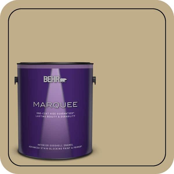BEHR MARQUEE 1 gal. #S320-4 Oat Field One-Coat Hide Eggshell Enamel Interior Paint & Primer (2)