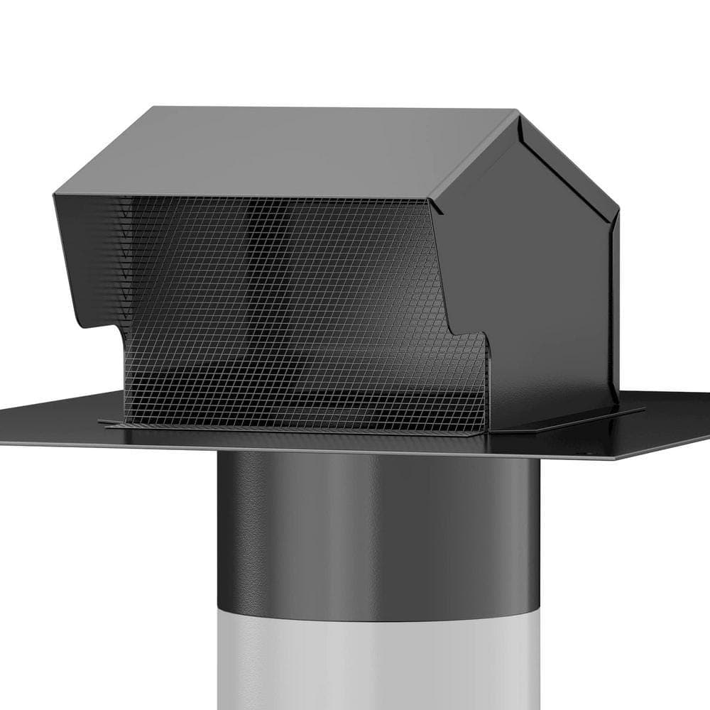 Angel Sar 8 in. Black Galvanized Steel Roof Vents, Roof Exhaust Vent for Ventilation System (1-Pack) (1)