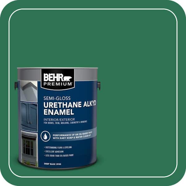 BEHR PREMIUM 1 gal. #P420-7 Crown Jewel Urethane Alkyd Semi-Gloss Enamel Interior/Exterior Paint (2)