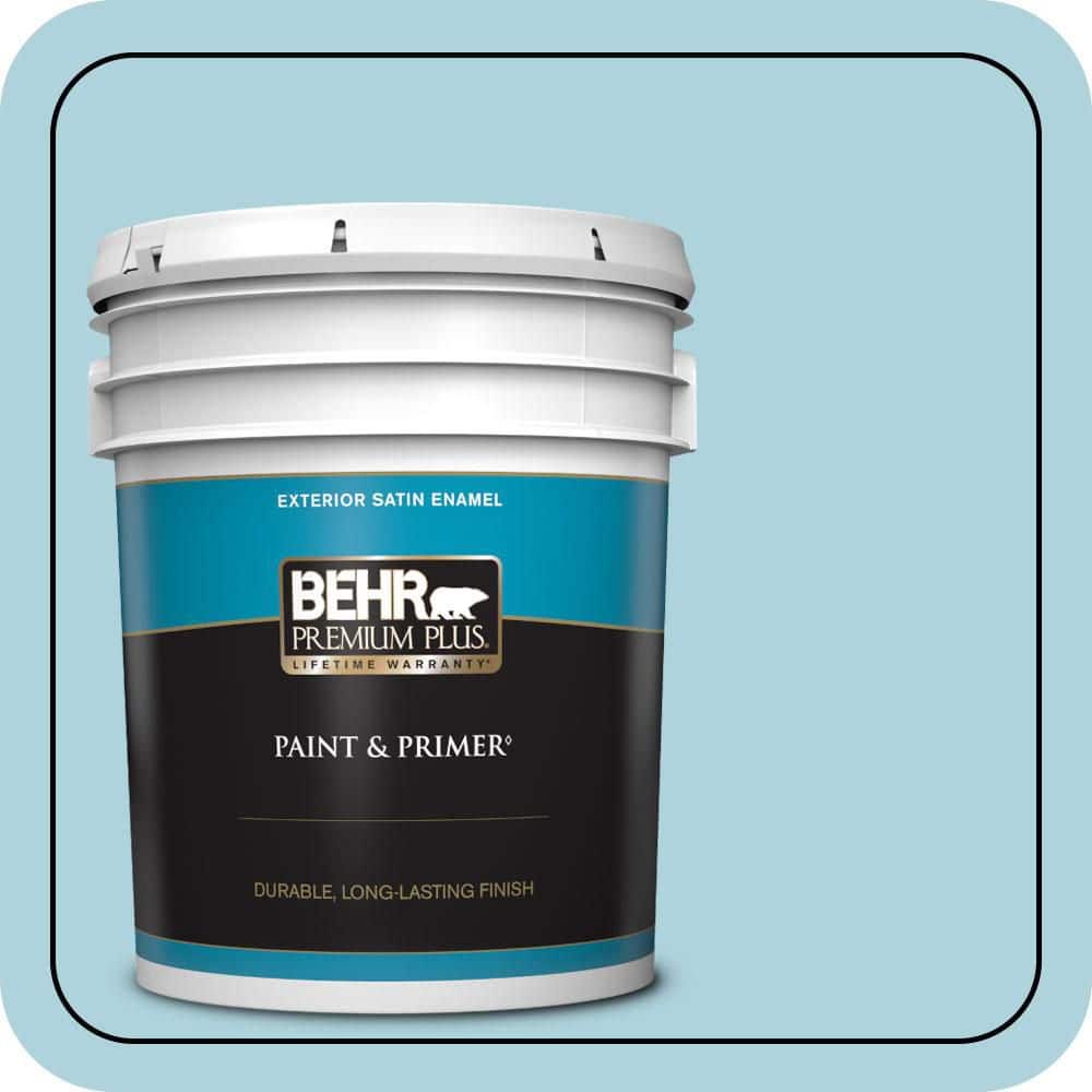 BEHR PREMIUM PLUS 5 gal. #MQ4-55 Balboa Satin Enamel Exterior Paint & Primer