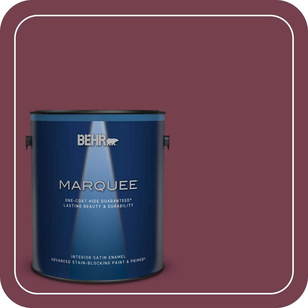 BEHR MARQUEE 1 gal. #T11-4 Blood Rose Satin Enamel Interior Paint & Primer