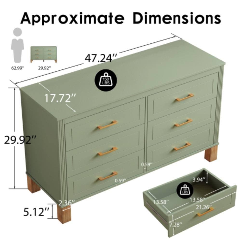 Unbranded 47.24 in. W x 17.72 in. D x 29.92 in. H Bathroom Green Linen Cabinet (2)