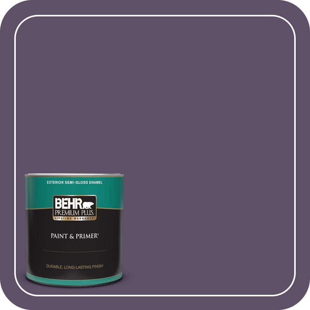 BEHR PREMIUM PLUS 1 qt. #M560-7 Muscat Grape Semi-Gloss Enamel Exterior Paint & Primer