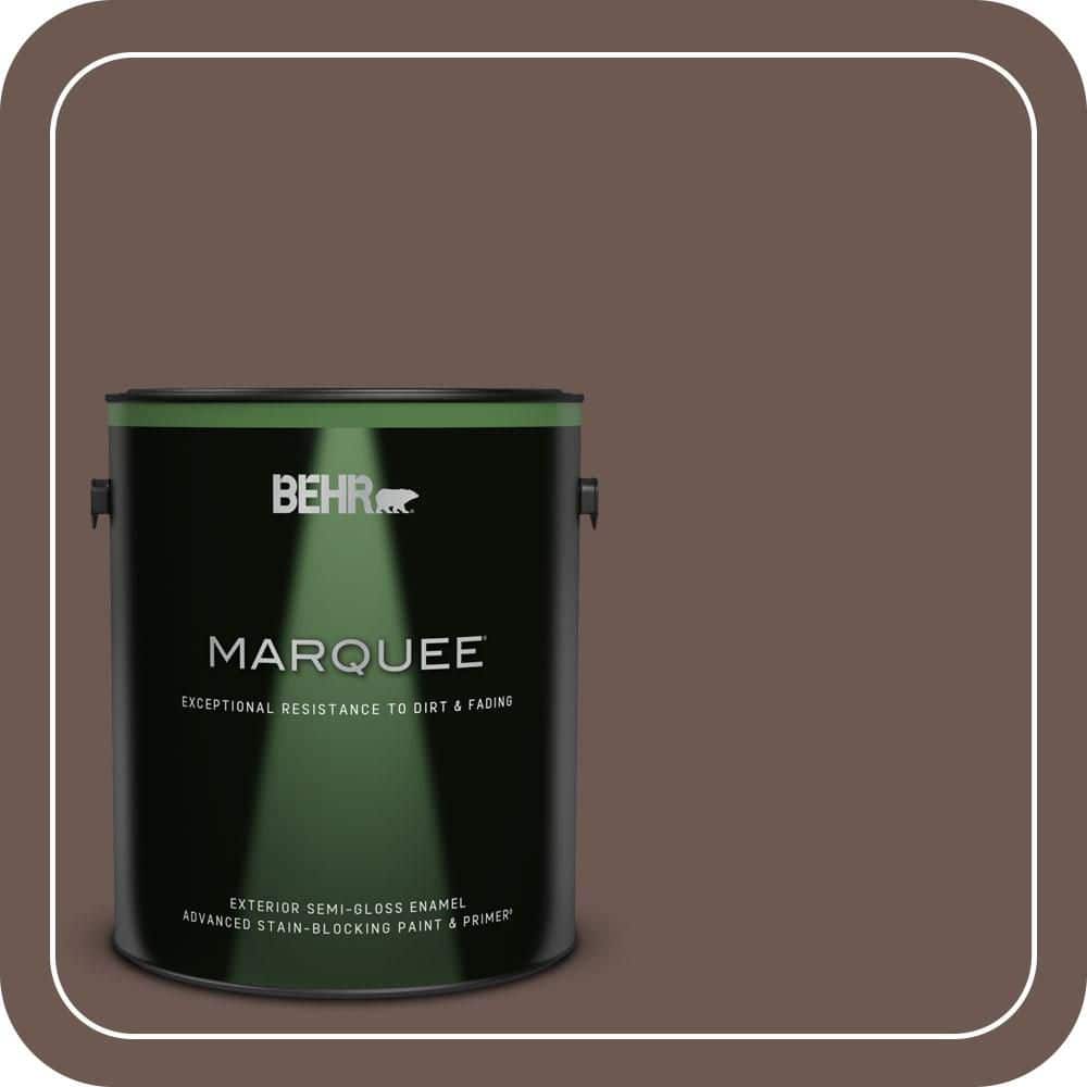 BEHR MARQUEE 1 gal. #N180-7 Oiled Teak Semi-Gloss Enamel Exterior Paint & Primer