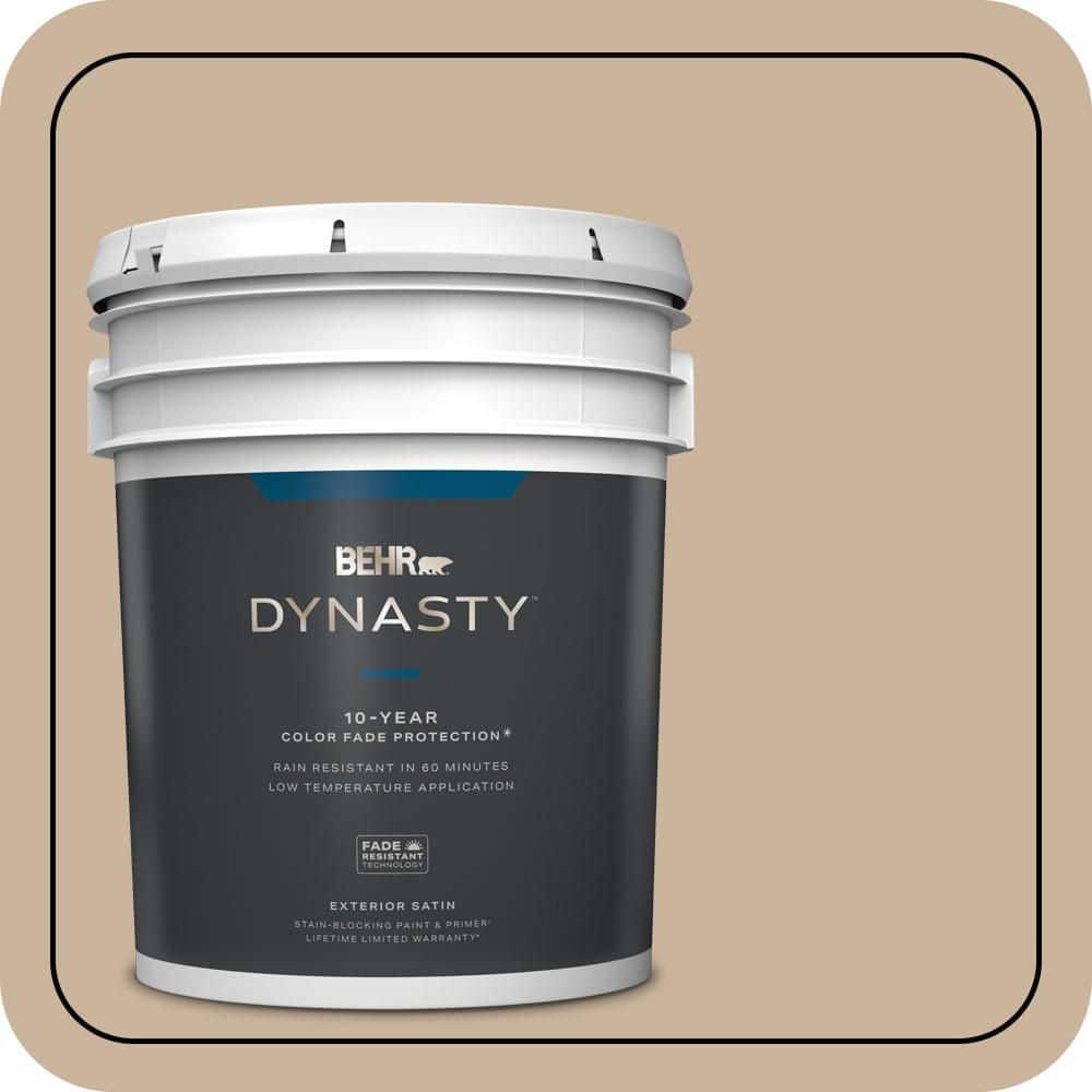 BEHR DYNASTY 5 gal. #PPU4-07 Mushroom Bisque Satin Enamel Exterior Stain-Blocking Paint & Primer