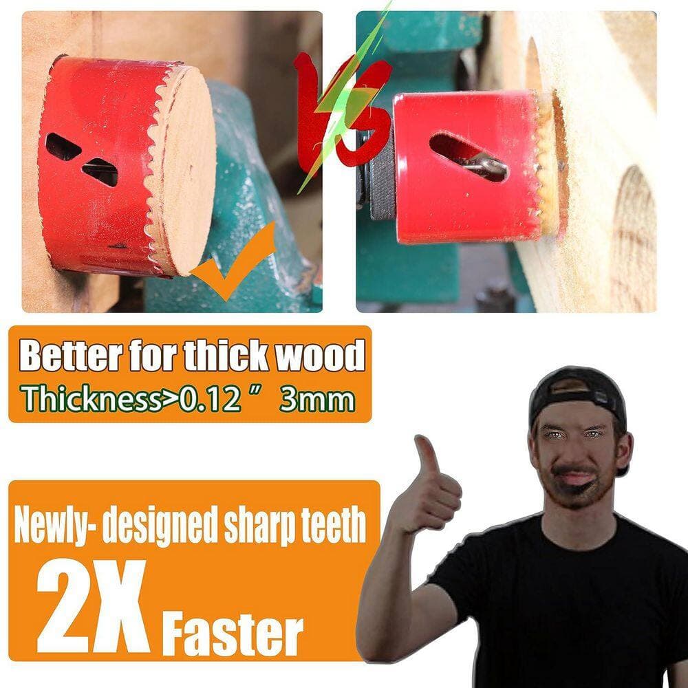 Unbranded 4 in. Bi Metal Hole Saw Cutter with Arbor New Sharp Teeth for Thick Wood Metal PVC Drywall Aluminum (3)