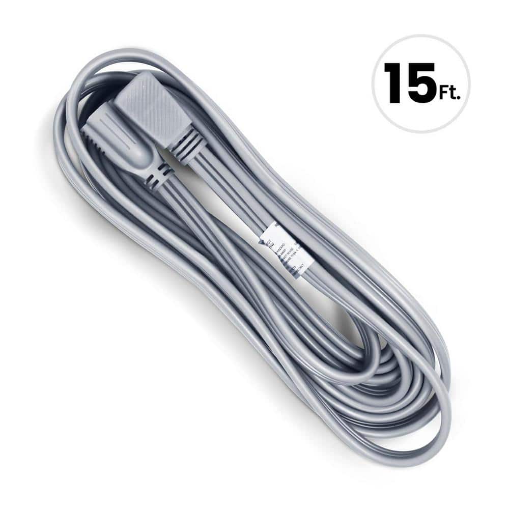 GRIP TIGHT TOOLS 15 ft. 14/3 SPT, Indoor Appliance Extension Cord, Gray (3)