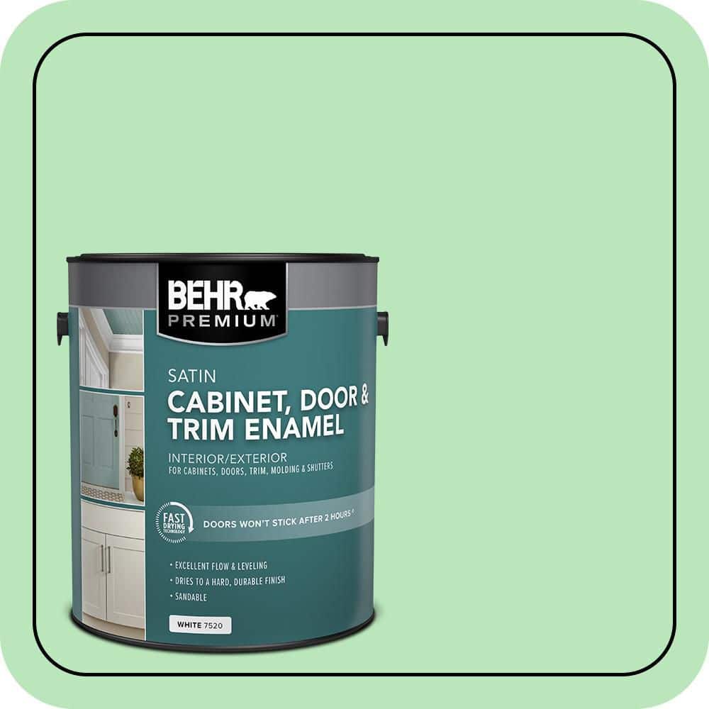 BEHR PREMIUM 1 gal. #P390-3 Mint Parfait Satin Enamel Interior/Exterior Cabinet, Door & Trim Paint
