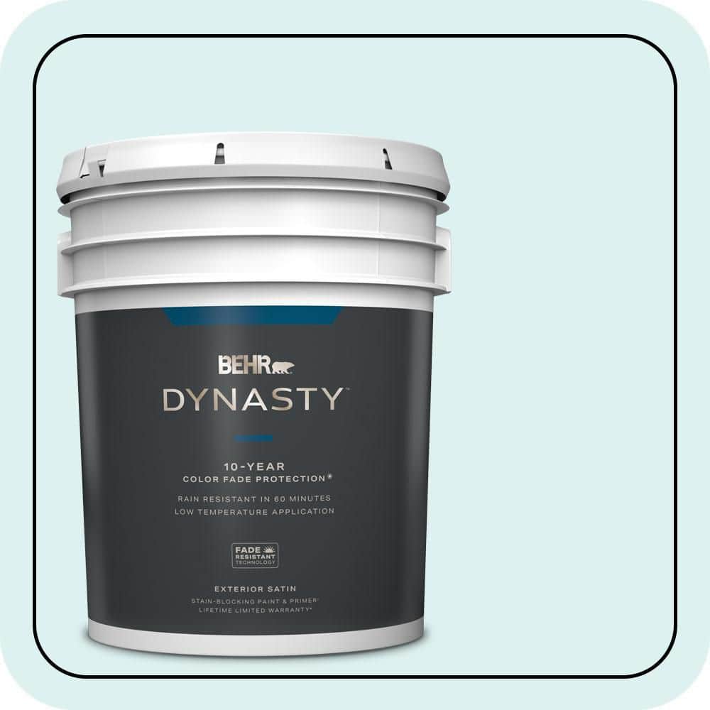 BEHR DYNASTY 5 gal. #500C-2 Aqua Pura Satin Enamel Exterior Stain-Blocking Paint & Primer