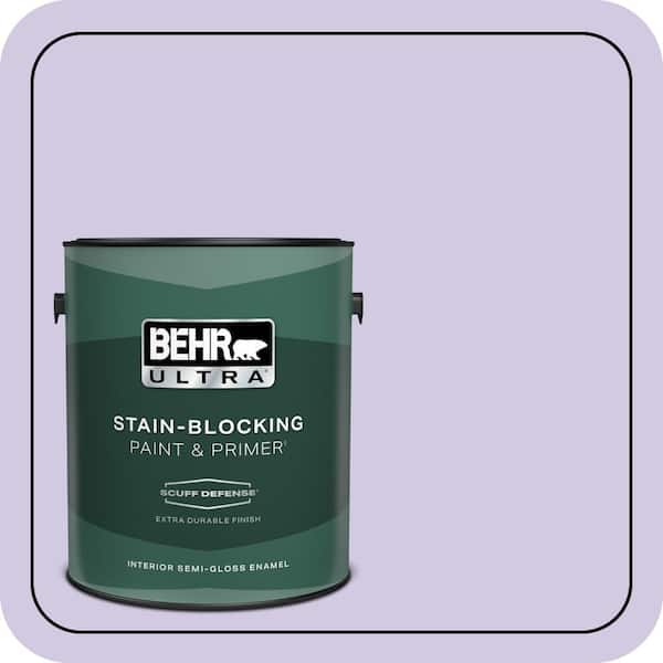 BEHR ULTRA 1 gal. #650C-3 Light Mulberry Extra Durable Semi-Gloss Enamel Interior Paint & Primer (2)