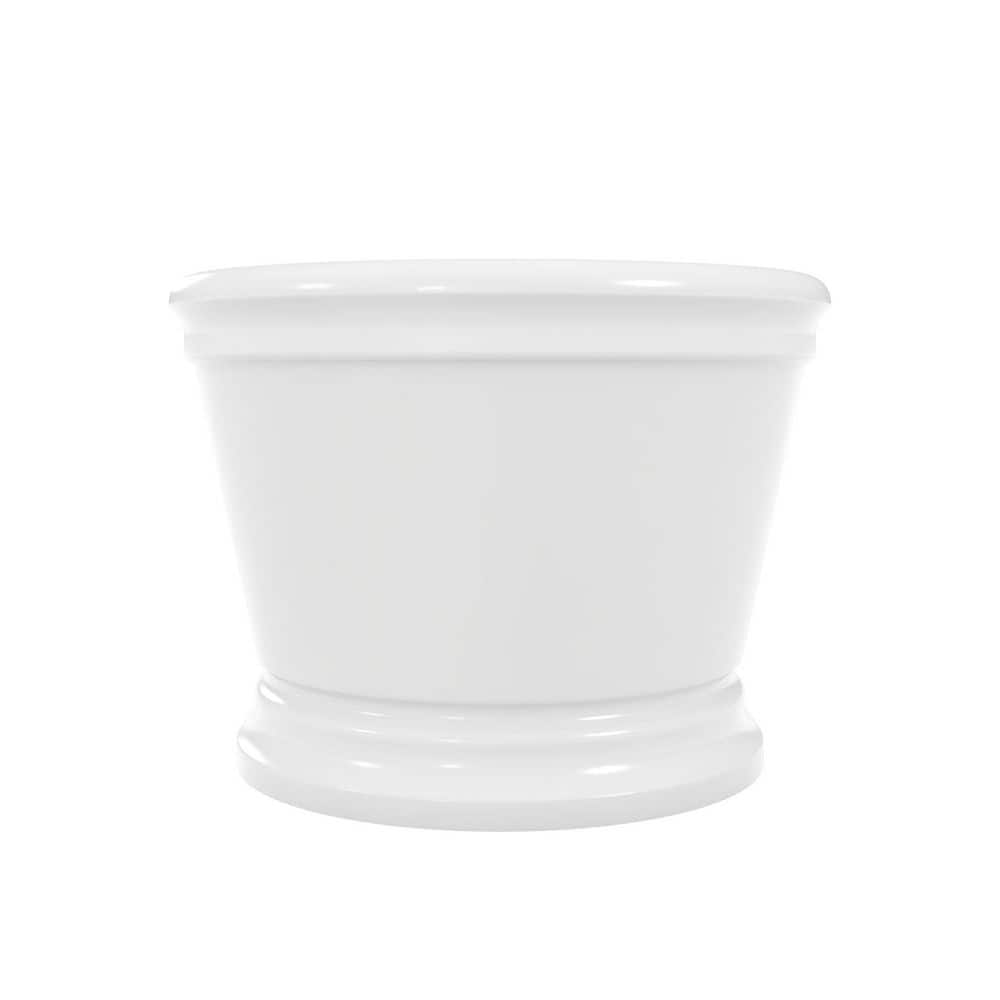 DreamLine Abbey 66.75 in. L x 31.5 in. W Acrylic Double Ended Freestanding Soaking Bathtub with Center Drain in Brushed Nickel (3)