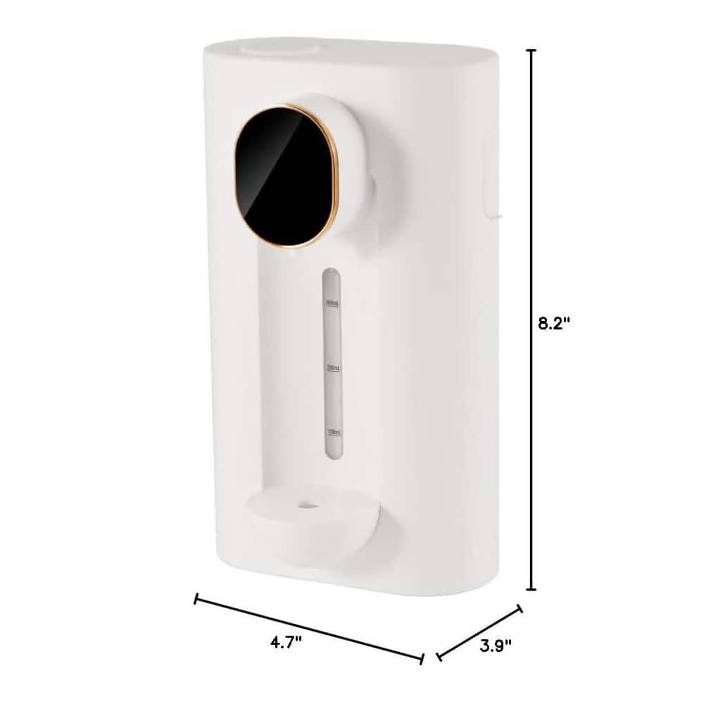 Wudkey 1-Piece Bathroom Accessory Set, Wall-Mounted Automatic Mouthwash Dispenser in White with Led Screen (2)